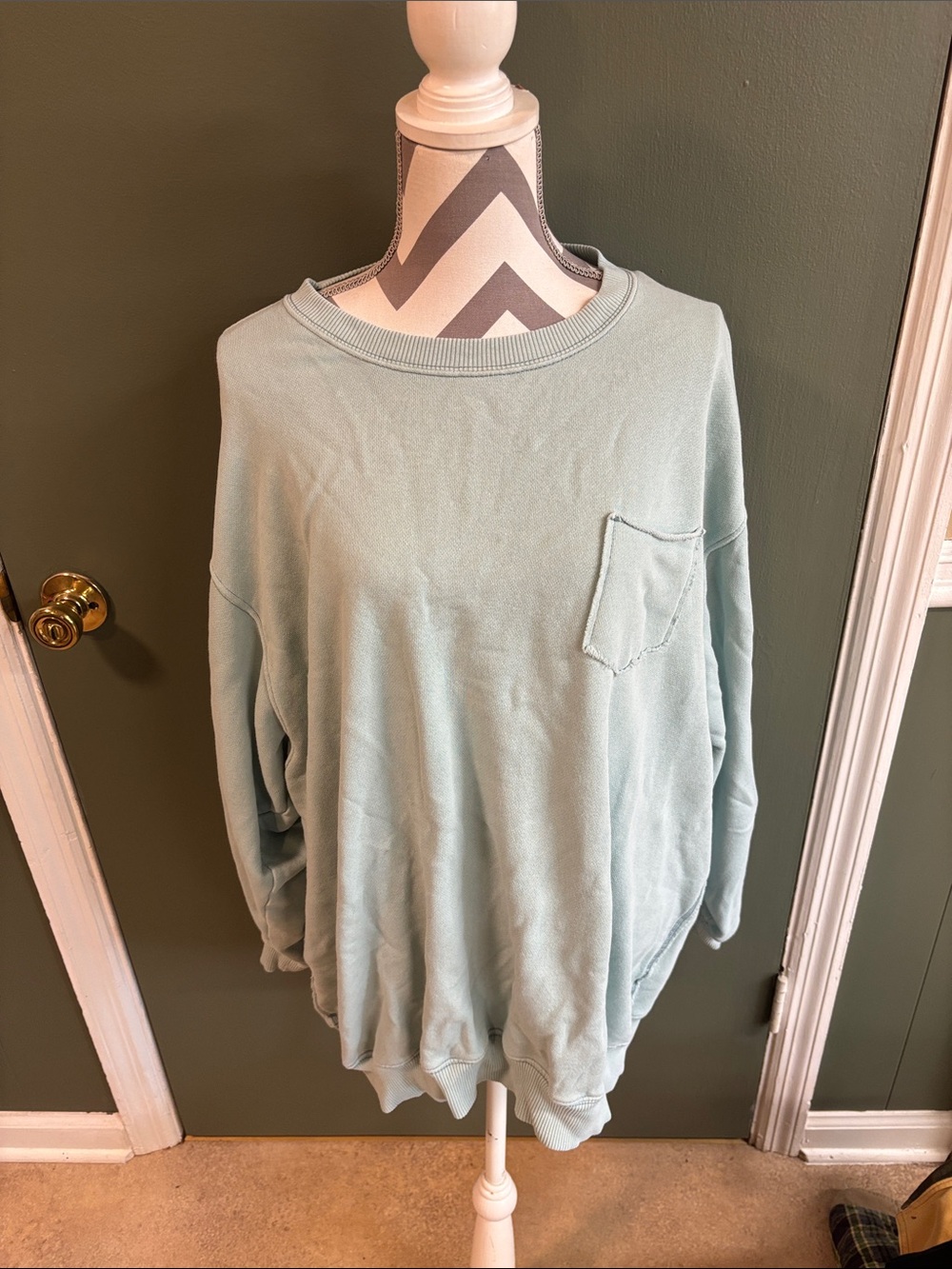 aerie Light Mint Green Pocket Sweatshirt